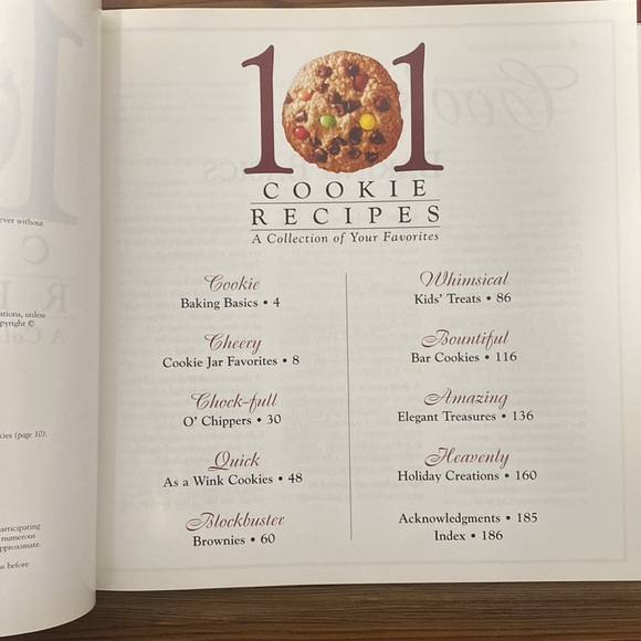 101 Cookie Recipes: A Collection of Your Favorites - Hardcover with book jacket - Picture 3 of 3